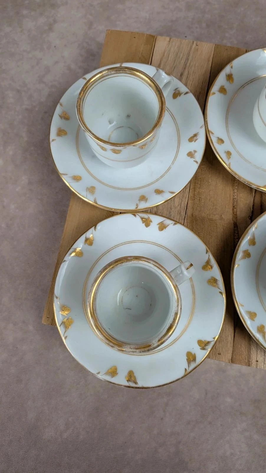 Set of 6 old Paris cups and their 6 gilded saucers – photo 3